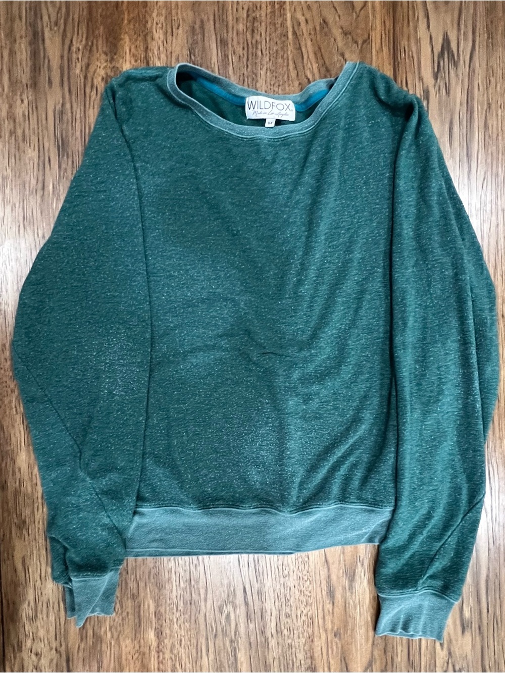 Wildfox Worn in look Teal Crewneck Sweatshirt